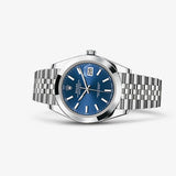 Shop Rolex Datejust 41 Oyster Blue Dial Silver Oystersteel Jubilee Bracelet Watch for Men - M126300-0002 in USA