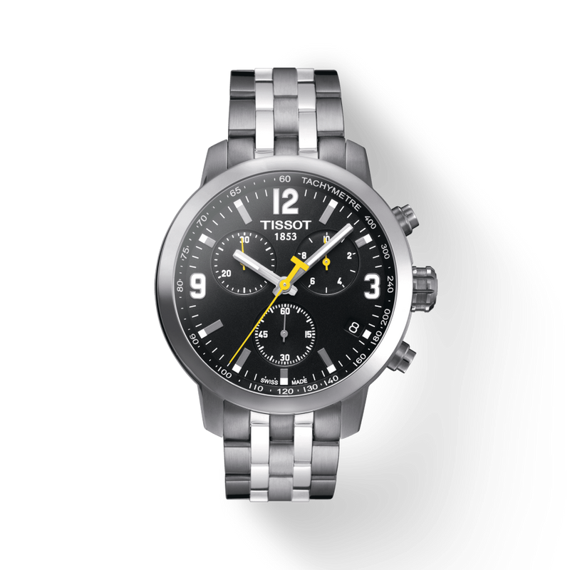 Tissot PRC 200 Chronograph Black Dial Stainless Steel Watch For Men - T0554171105700
