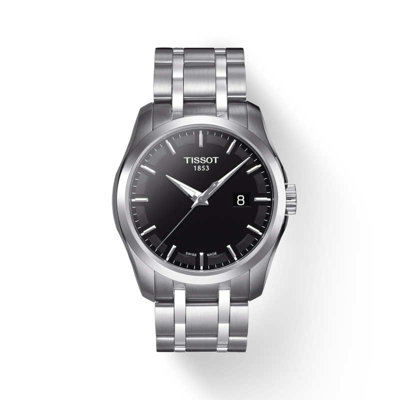 Tissot T Trend Couturier Chronograph Black Dial Silver Steel Strap Watch For Men - T035.410.11.051.00 Buy Now By Tissot