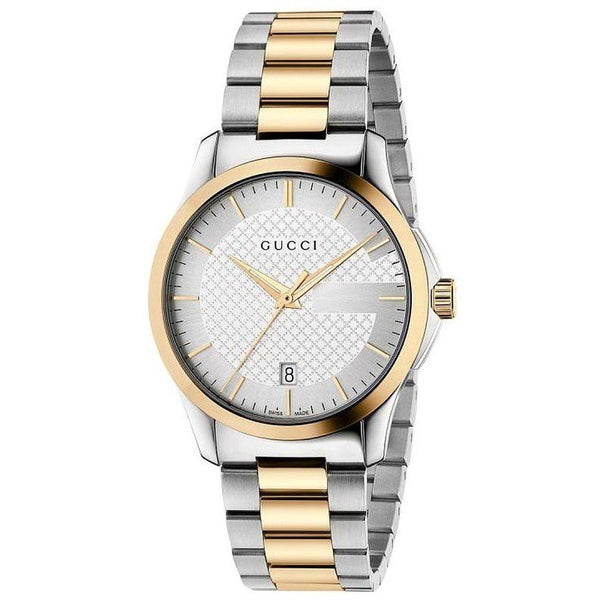 Gucci G Timeless Silver Dial Two Tone Steel Strap Watch For Men - YA126474 Buy Now By Gucci