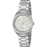 Gucci GG2570 Diamonds Silver Dial Silver Steel Strap Watch For Women - YA142505