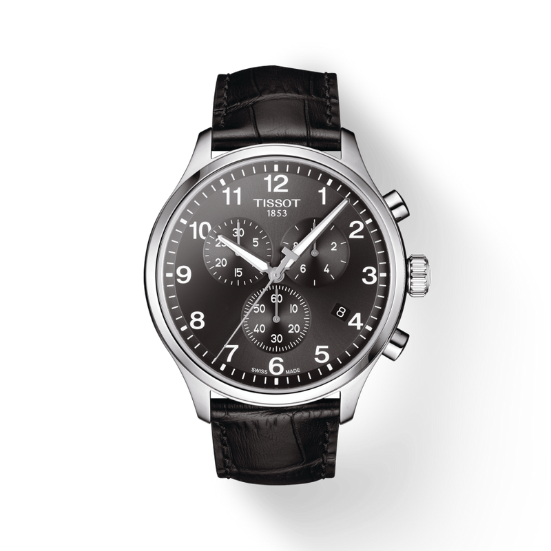 Tissot Chrono XL Classic Black Dial Black Leather Strap Watch For Men - T116.617.16.057.00 Buy Now By Tissot