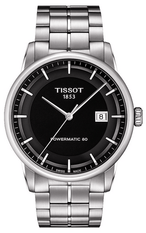 Tissot Luxury Powermatic 80 Black Dial Silver Steel Strap Watch For Men - T086.407.11.051.00