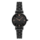 Emporio Armani Gianni T Bar All Black Diamond Dial Watch For Women - AR11245 Buy Now By Emporio Armani