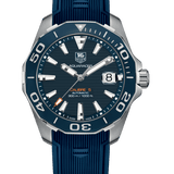Shop Tag Heuer Aquaracer Calibre 5 Blue Dial Blue Silicone Strap Watch for Men - WAY211C.FT6155 in USA