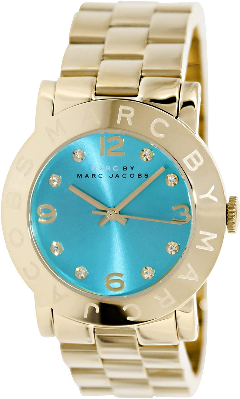 Marc Jacobs Amy Blue Dial Gold Steel Strap Watch for Women - MBM3220 Buy Now By Marc Jacobs