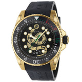 Shop Gucci Dive Quartz Black Dial Black Rubber Strap Watch For Men - YA136219 in USA