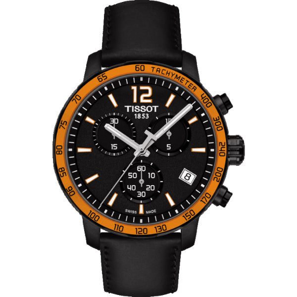 Shop Tissot T Sport Quickster Chronograph Black Dial Black Rubber Strap Watch For Men - T095.417.36.057.01 in USA