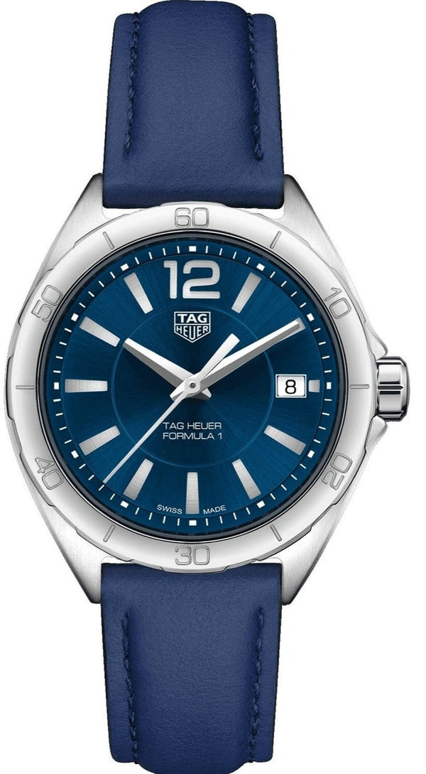 Shop Tag Heuer Formula 1 Quartz Blue Dial Blue Leather Strap Watch for Women - WBJ1312.FC8231 in USA