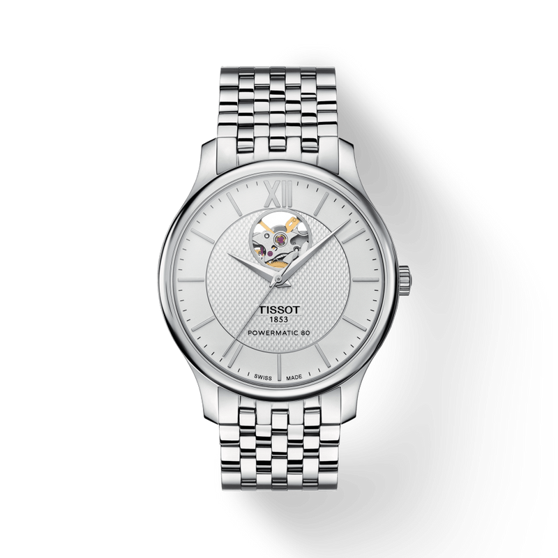 Tissot Tradition Powermatic 80 Open Heart Automatic Watch For Men - T063.907.11.038.00 Buy Now By Tissot