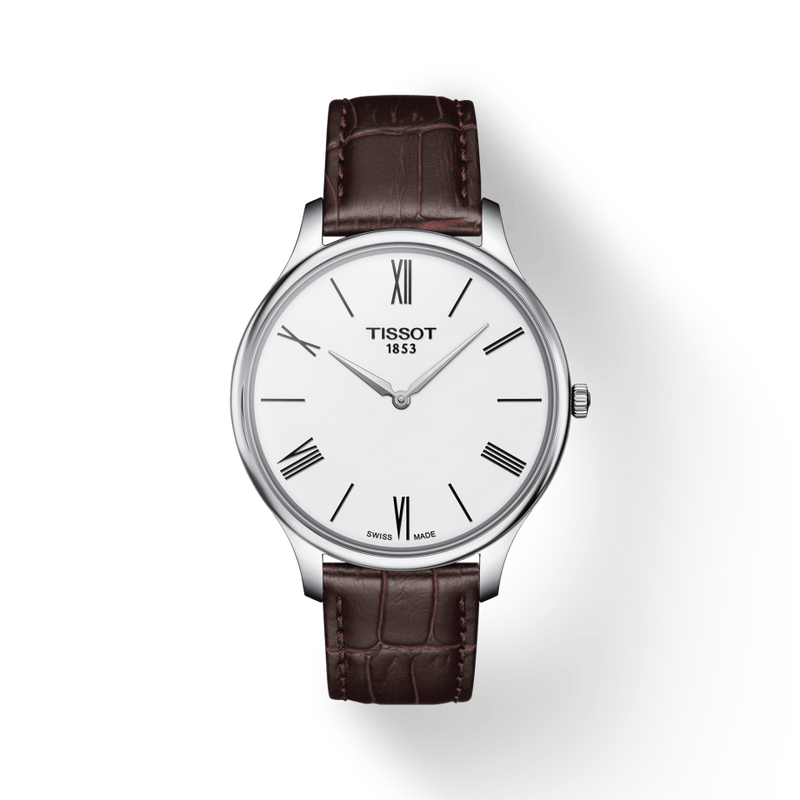 Tissot T Classic Tradition 5.5 Quartz White Dial Brown Leather Strap Watch For Men - T063.409.16.018.00 Buy Now By Tissot