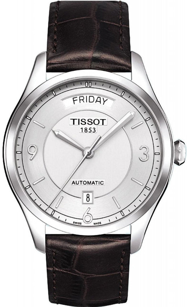 Shop Tissot T Classic T One Automatic Silver Dial Brown Leather Strap Watch For Men - T038.430.16.037.00 in USA