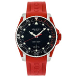 Gucci Dive Quartz Black Dial Red Rubber Strap Watch For Men - YA136309 Buy Now By Gucci