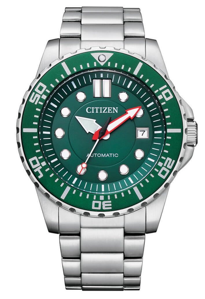 Citizen Promaster Mechanical Green Dial Silver Steel Strap Watch For Men - NJ0129-87X Buy Now By Citizen