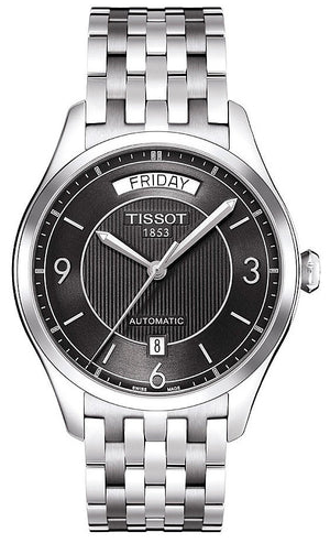 Tissot T Classic T One Automatic Black Dial Silver Steel Strap Watch For Men - T038.430.11.057.00