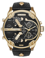 Diesel Mr Daddy Chronograph Black Dial Black Leather Strap Watch For Men - DZ7371 Buy Now By Diesel