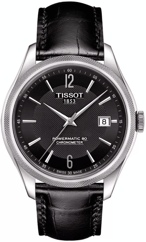 Tissot Ballade Powermatic 80 Cosc Black Dial Black Leather Strap Watch For Men - T108.408.16.057.00