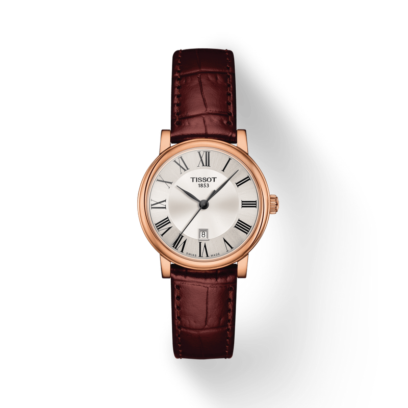 Tissot Carson Premium Lady Silver Dial Brown Leather Strap Watch For Women - T122.210.36.033.00 Buy Now By Tissot