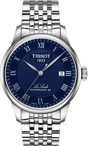 Tissot Le Locle Powermatic 80 Blue Dial Silver Steel Strap Watch For Men - T006.407.11.043.00
