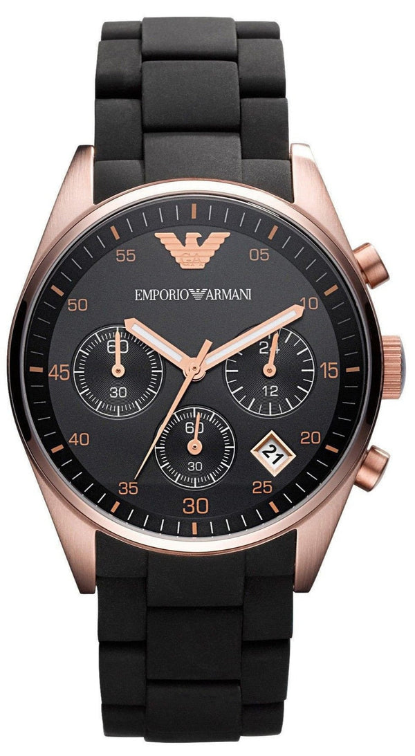 Shop Emporio Armani Sportivo Black Dial Black Steel Strap Watch For Women - AR5906 in USA