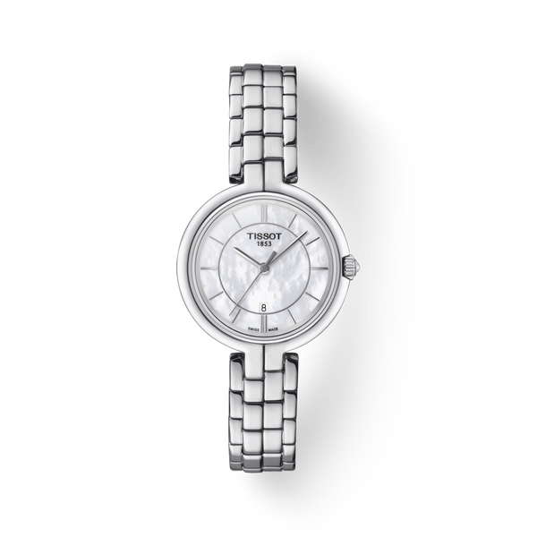 Tissot T Lady Flamingo Mother of Pearl White Dial Silver Steel Strap Watch For Women - T094.210.11.111.00 Buy Now By Tissot