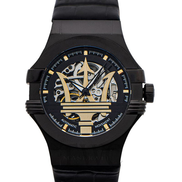 Maserati Potenza Automatic Black Dial Black Leather Strap Watch For Men - R8821108036 Buy Now By Maserati