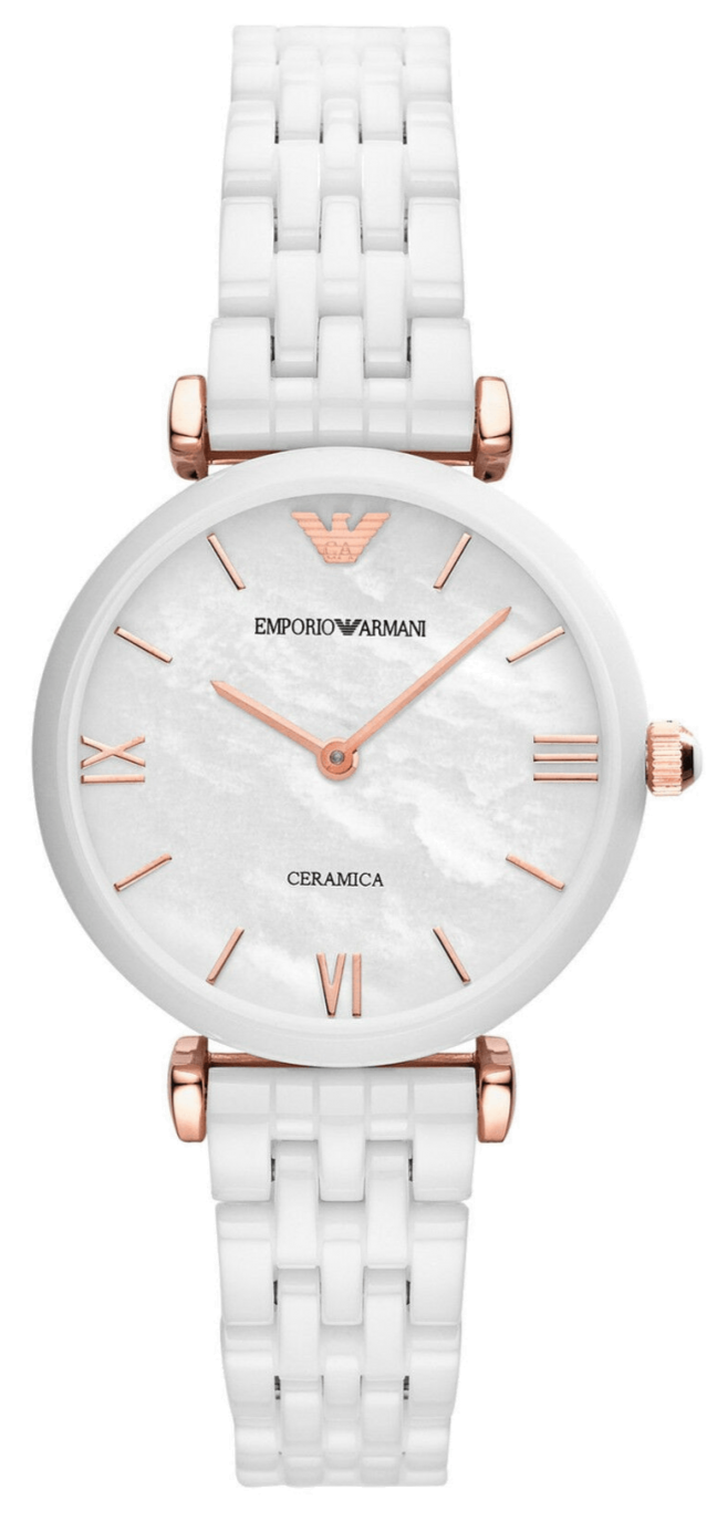 Emporio Armani Ceramica Mother of Pearl Dial White Ceramic Strap Watch For Women - AR1486 Buy Now By Emporio Armani