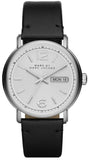 Marc Jacobs Fergus White Dial Black Leather Strap Watch for Men - MBM5076