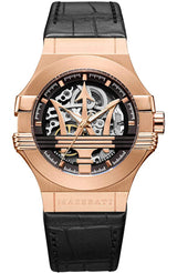 Maserati Potenza Automatic Skeleton Black Dial Black Leather Strap Watch For Men - R8821108039 Buy Now By Maserati