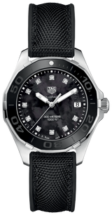 Tag Heuer Aquaracer Quartz Mother of Pearl Black Dial Black NATO Strap Watch for Women - WAY131M.FT6092 Buy Now By Tag Heuer