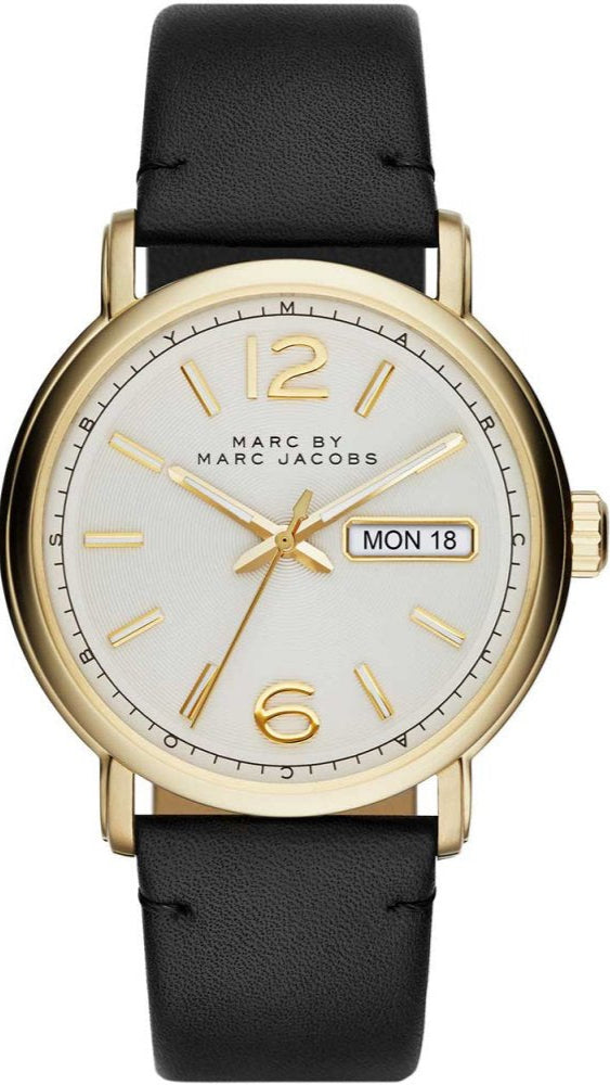 Marc Jacobs Fergus White Dial Black Leather Strap Watch for Men - MBM5081 Buy Now By Marc Jacobs