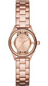 Marc Jacobs Tether Transparent Rose Gold Dial Rose Gold Steel Strap Watch for Women - MBM3417 Buy Now By Marc Jacobs