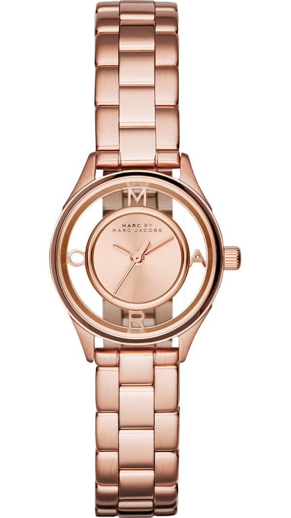 Marc Jacobs Tether Transparent Rose Gold Dial Rose Gold Steel Strap Watch for Women - MBM3417 Buy Now By Marc Jacobs
