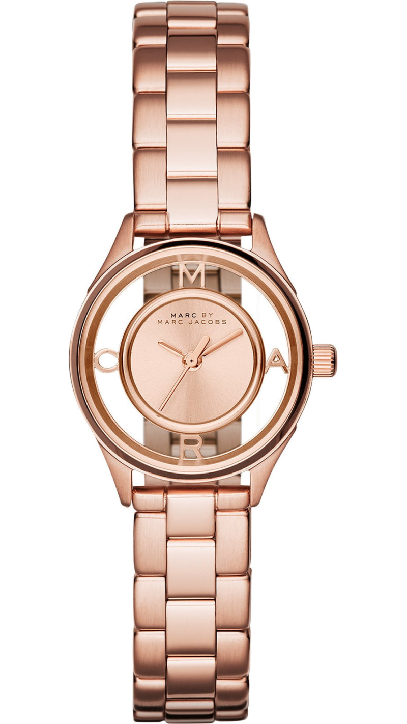 Marc Jacobs Tether Transparent Rose Gold Dial Rose Gold Steel Strap Watch for Women - MBM3417 Buy Now By Marc Jacobs