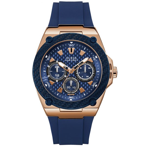 Shop Guess Legacy Blue Dial Blue Silicone Strap Watch For Men - W1049G2 in USA