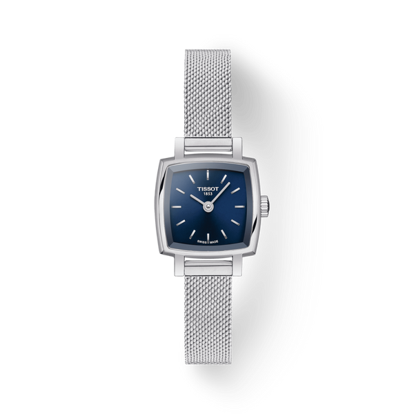 Tissot Lovely Square Blue Dial Silver Mesh Bracelet Watch For Women - T058.109.11.041.00