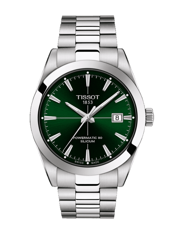 Tissot Gentleman Powermatic 80 Silicium Green Dial Silver Steel Strap Watch For Men - T127.407.11.091.01 Buy Now By Tissot