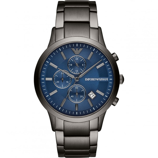 Emporio Armani Renato Chronograph Blue Dial Grey Steel Strap Watch For Men - A11215 Buy Now By Emporio Armani
