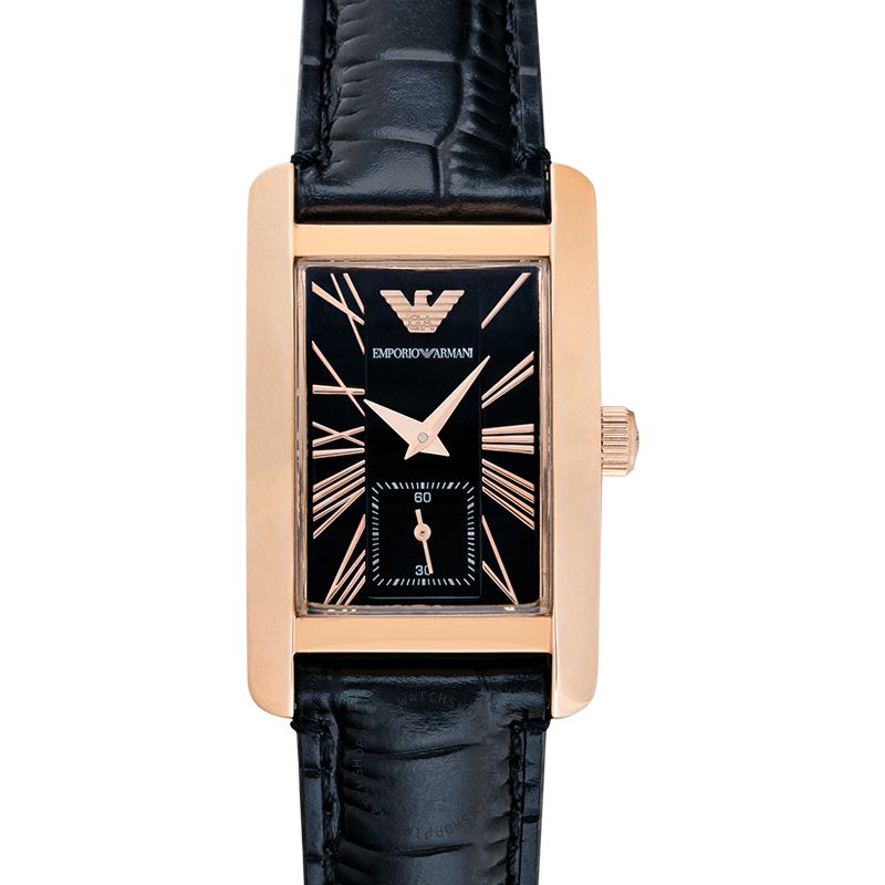 Emporio Armani Classic Black Dial Black Leather Strap Watch For Women - AR0169 Buy Now By Emporio Armani