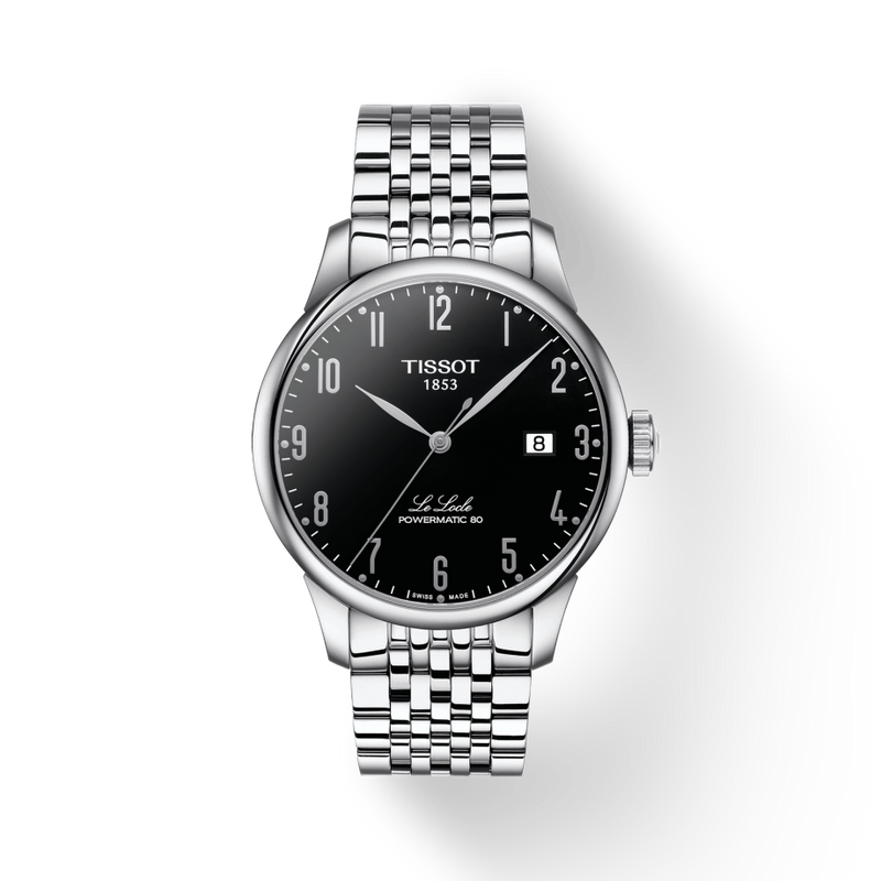 Tissot Le Locle Powermatic 80 Black Dial Silver Steel Strap Watch For Men - T006.407.11.052.00 Buy Now By Tissot