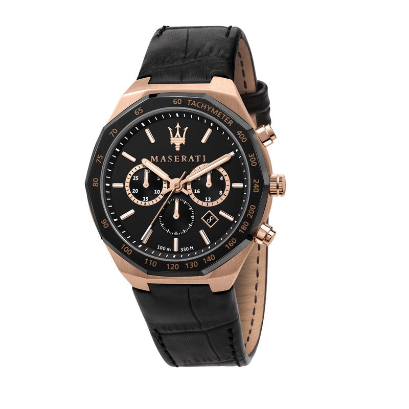 Maserati Stile Black Matte Dial Black Leather Strap Watch For Men - R8871642001 Buy Now By Maserati