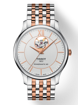 Tissot Tradition Powermatic 80 Open Heart Silver Dial Two Tone Steel Strap Watch For Men - T063.907.22.038.01 Buy Now By Tissot