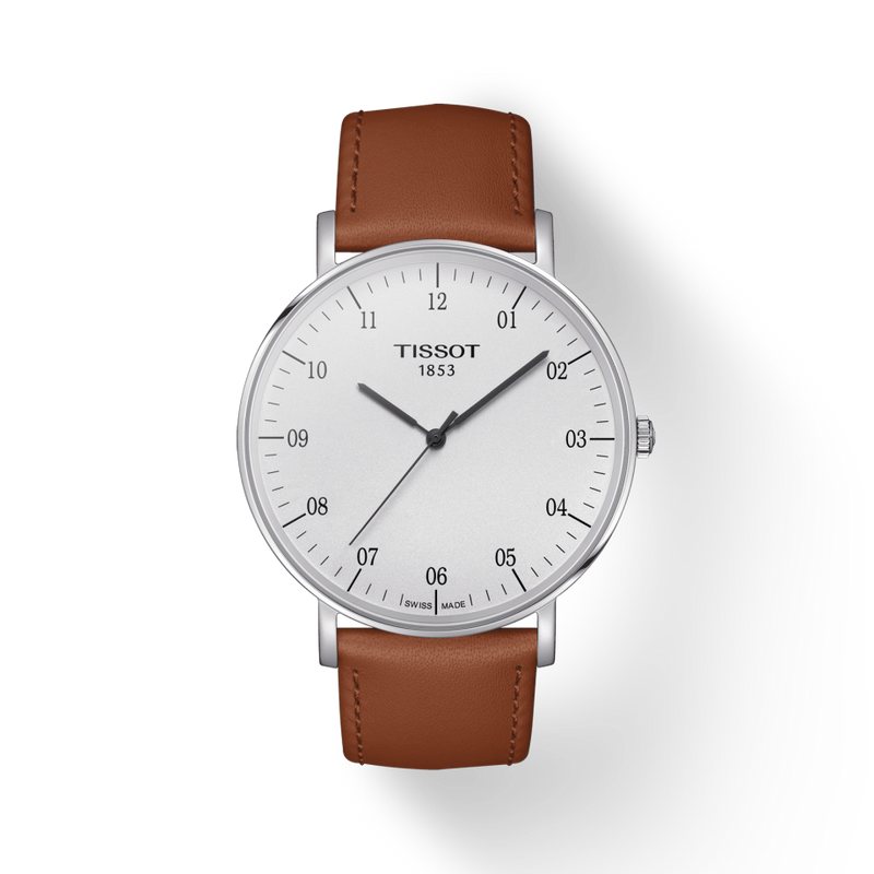 Tissot T Classic Everytime Large White Dial Brown Leather Strap Watch For Men - T109.610.16.037.00 Buy Now By Tissot