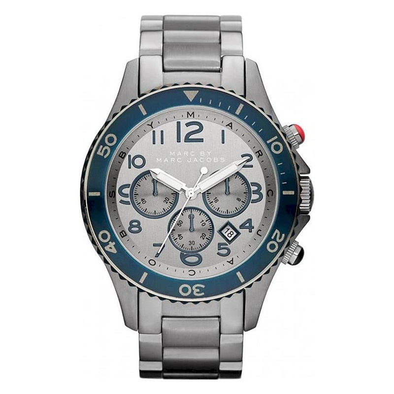 Marc Jacobs Rock Chronograph Silver Dial Silver Steel Strap Watch for Men - MBM5028 Buy Now By Marc Jacobs