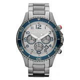 Marc Jacobs Rock Chronograph Silver Dial Silver Steel Strap Watch for Men - MBM5028