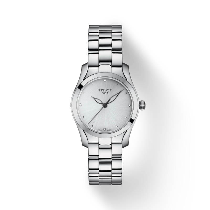 Tissot T Wave Diamonds White Dial Silver Steel Strap Watch For Women - T112.210.11.036.00 Buy Now By Tissot