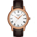 Shop Tissot T Classic Carson White Dial Brown Leather Strap Watch For Men - T085.410.36.013.00 in USA