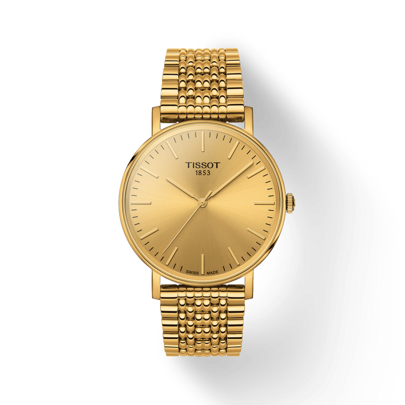 Tissot T Classic Everytime Medium Gold Dial Gold Mesh Bracelet Watch For Men - T109.410.33.021.00 Buy Now By Tissot