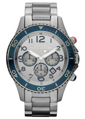 Marc Jacobs Rock Chronograph Silver Dial Silver Steel Strap Watch for Men - MBM5029