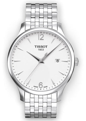 Tissot T Classic Tradition White Dial Silver Steel Strap Watch For Men - T063.610.11.037.00